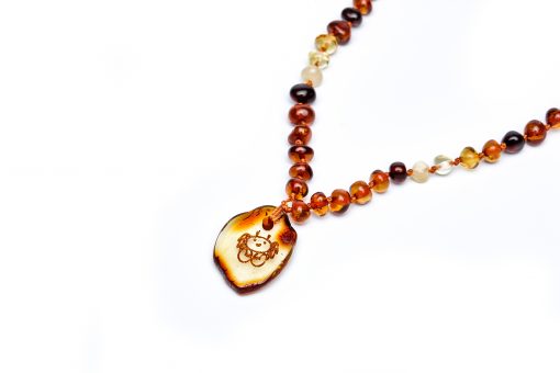 Teething necklace amber pendant cancer