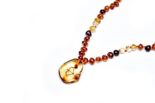 Teething necklace amber pendant sagittarius