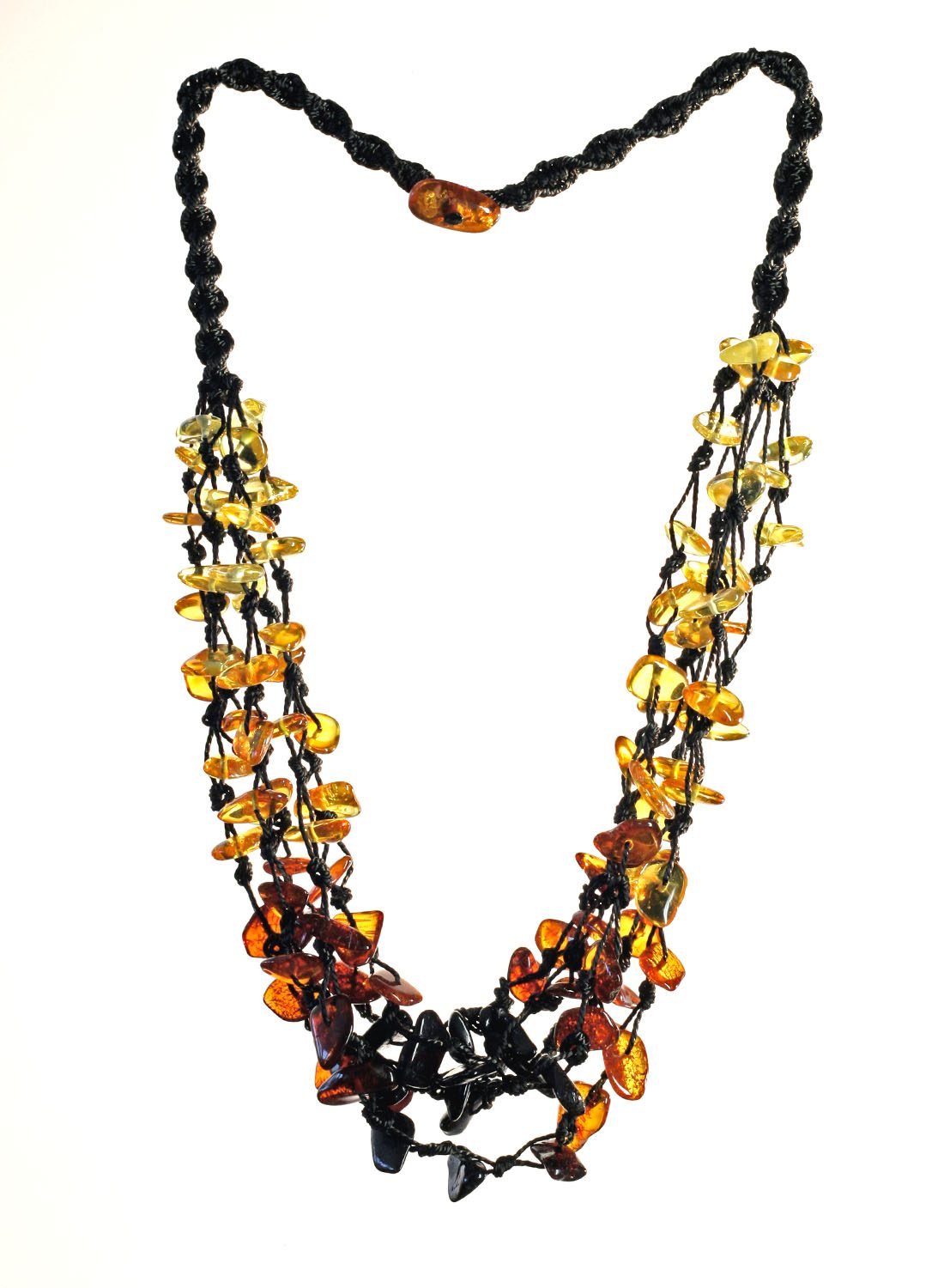 Hand-braided Ombre beaded necklace for 